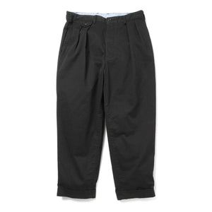 2 Pleats Twill Trousers - Black