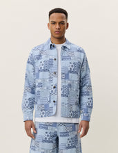 Load image into Gallery viewer, Patchwork Jacquard Overshirt - Skyway Blue
