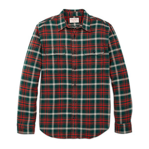 Vintage Flannel Work Shirt - Green / Red Plaid