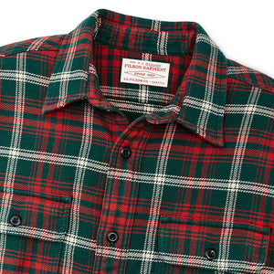 Vintage Flannel Work Shirt - Green / Red Plaid