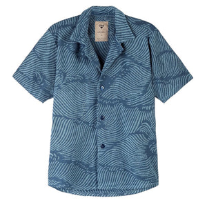 Cuba Terry Shirt - Blue Wavy