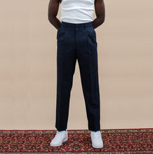 Load image into Gallery viewer, Pleated Tailored Trouser - Navy
