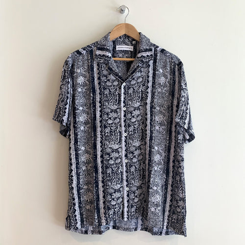 Mission Camp Shirt - Navy Floral Stripe Print - Gingers & Providence