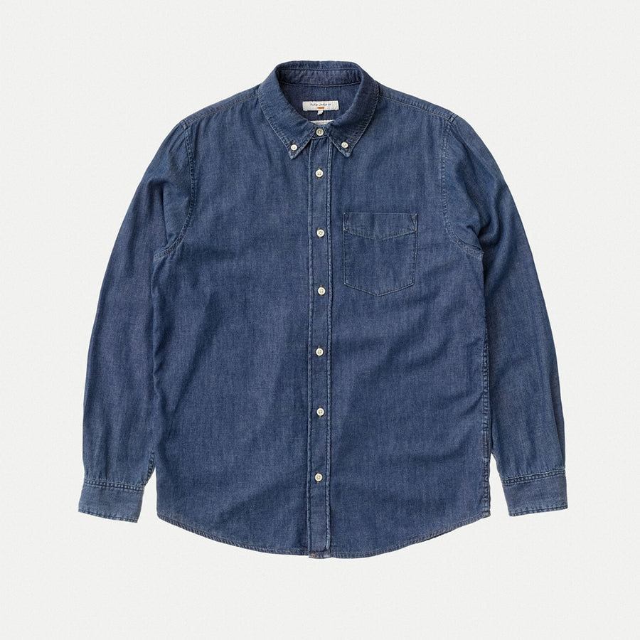 Nudie Chuck BD Shirt Classic Blue