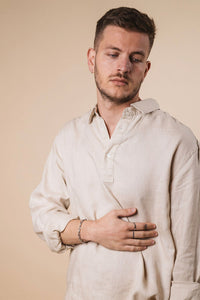 Cannes L/S Linen Polo - Hay