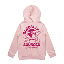 Load image into Gallery viewer, Kids Globe Logo Hoodie - Pink Maroon
