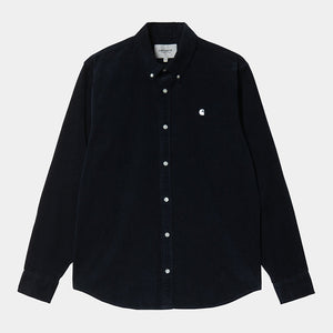 Madison Fine Cord Shirt - Dark Navy / White