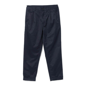 Pleated Twill Trousers - Navy