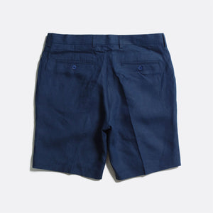 Linen Pleat Shorts - Navy