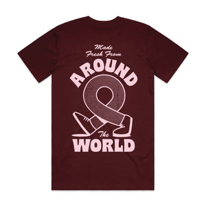 Walking Logo T-Shirt - Burgundy